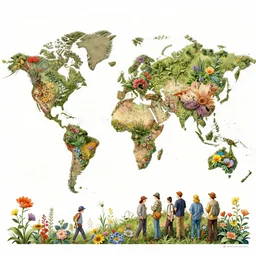highly detailed illustration of a world growing all kinds of flowers by kilian eng, by moebius!, by oliver vernon, by joseph moncada, by damon soule, by manabu ikeda, by kyle hotz, by dan mumford, by kilian eng