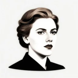 face icon stylized minimalist soviet russian bolshevik leader nadezhda konstantinovna krupskaya played by scarlett johansson, loftis, cory behance hd by jesper ejsing, by rhads, makoto shinkai and lois van baarle, ilya kuvshinov, rossdraws global illumination