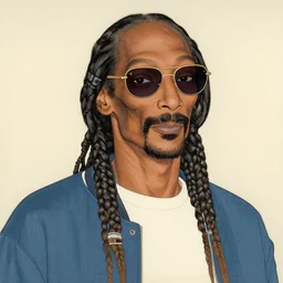 a portrait of snoopdog. shin hanga and kawanabe kyosai and cory loftis and rossdraws