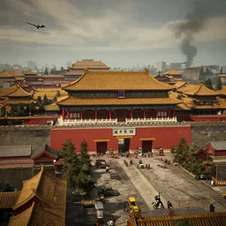 The forbidden city, Beijing post-nuclear war in Fallout 4, in game screenshot