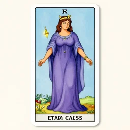 a full body tarot card of the curvy empress of eternity, long and beautiful floor length purple and blue dress with braided silver hem, jade tiara and necklace, space, universe, portrait, highly detailed, deep focus, elegant, digital painting, smooth, sharp focus, illustration, ultra realistic, 8 k, art by artgerm and alphonse mucha