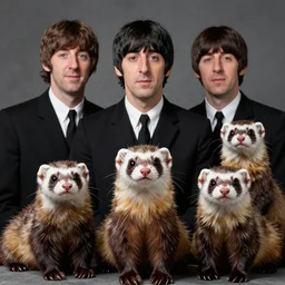 the beatles but everyone is a ferret, photograph