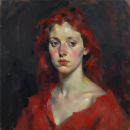 spontaneous unfinished romantic portrait under painting, alla prima, beautiful juicy brush strokes, by richard schmid and sargent, dark, black and red, trending on cgsociety, expressionism