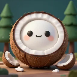 sliced coconut, electronics, ai, cartoonish cute, pine trees, dramatic atmosphere, trending on artstation, 3 0 mm, by noah bradley trending on artstation, deviantart, high detail, stylized portrait