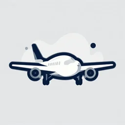 flat vector logo illustration of aircraft in the style of kurzgesagt