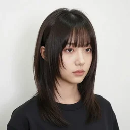 avant runway hairstyle professional designer hair bangs, anime stylization, influencer photography, high details