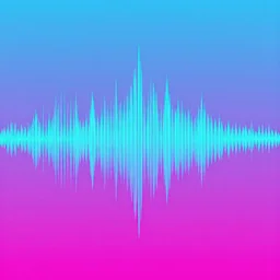 music visualization, sound waves, rithm, cyan to magenta gradient