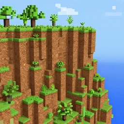 cliffs in voxel art