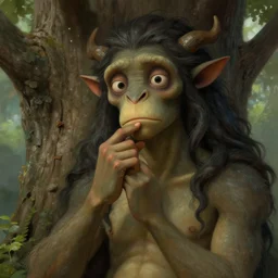 a tree creature rubs it's chin, they have an idea, highly detailed, digital painting, artstation, concept art, smooth, sharp focus, illustration, art by artgerm, greg rutkowski and alphonse mucha