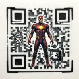 razorpunk qr code of Dr. Manhattan disguised as the hexagonal hypercube portal mandy jurgens chris cold odd nerdrum jonas de ro norman rockwell jim mahfood luis royo nicola samori unreal engine embossing stamp