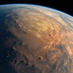 a detailed photo from the surface of Venus during sunrise