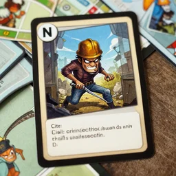 civil unrest, cartoon art, board game card - n 1
