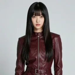 technicolor, individual portrait youthful asian demure, exquisite features, feminine cut, frontiers in flight leather suit, ellen von unwerth