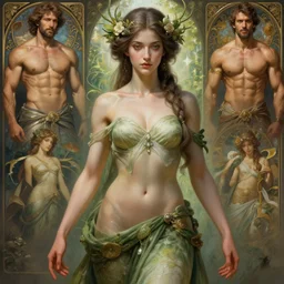 goddess of nature, accurate anatomy, only two hands, highly detailed, digital painting, artstation, concept art, smooth, sharp focus, illustration, Unreal Engine 5, 8K, art by artgerm and greg rutkowski and alphonse mucha and pro fitness photograph