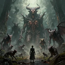 the end of all times, unimaginable horrors haunting my demon pets, realistic, beautiful texture, beautiful graphics, fantasy artwork, very beautiful scenery, hd, hdr, ue 5, ue 6, unreal engine 5, cinematic 4 k wallpaper, 8 k, ultra detailed, by popular digital, details, beautiful image ever created, high resolution, artstation