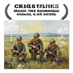 craig mullins epic oil on canvas painting of a vietnam war astonishing landscape, line art!!, ink, winning - award art concept for a book cover!!, harmonic colours, movie still, magic the gatheing concept art, highly detailed, centered, hyperrealism, smooth, sharp focus trending on artstation, by ismail inceoglu and by kilian eng and by jake parker