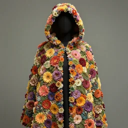 a chimera wearing a cloak made of flowers, by Omar Z. Robles, CANON Eos C300, ƒ1.8, 35mm, 8K, medium-format print