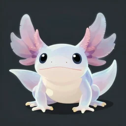 translucent axolotl pet with hypnotic cute eyes, hypnofrog, fantasy, studio ghibli, clean cel shaded vector art, style artstation, style greg rutkowski, octane render, unreal engine 6, epic game graphics, fantasy, conceptual art, ray tracing