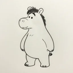 a one - line drawing of eeyore if he was a bear