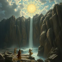 a sending down from him who created the earth and the lofty heavens, overdetailed art, by ferdinand knab, by greg rutkowski, magic