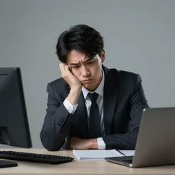 stock photo of bored office worker, studio lighting, highly detailed, bland, mundane, drab