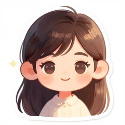 nervous chibi artist self portrait minimalist pastel vector graphic sticker