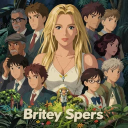 highly detailed portrait of britney spears by studio ghibli, stephen bliss, unreal engine, greg rutkowski, loish, rhads, beeple, makoto shinkai and lois van baarle, ilya kuvshinov, rossdraws, tom bagshaw, alphonse mucha, global illumination, detailed and intricate environment