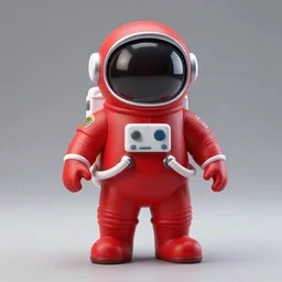 a red suit astronaut shaped like a bean 4 k