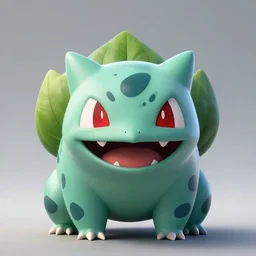 terrifying aesthetic portrait of bulbasaur, nightmare, teeth, demonic, hyperrealistic, super cute, character design, artstation, 4 k, ultra detailed digital art