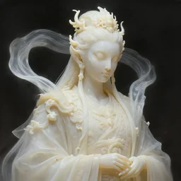 stunning eastern god of ghost portrait, translucent, ivory, putrid, fantasy, intricate, elegant, highly detailed, digital painting, artstation, concept art, smooth, sharp focus, illustration, art by afshar petros and krenz cushart and artem demura and tony sandoval