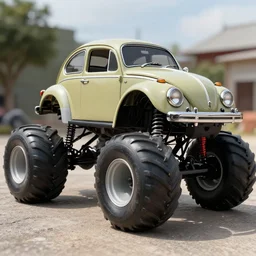 monster truck Volkswagen beetle, photo, detailed, 4k