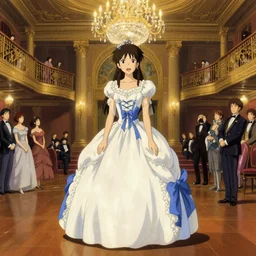 grand ball, 1 8 3 0, embley park ballroom, finely detailed perfect art, franz xaver winterhalter, gapmoe yandere, trending on pixiv fanbox, painted by greg rutkowski makoto shinkai takashi takeuchi studio ghibli takashi takeuchi studio ghibli