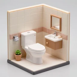 0. 1 x scale toilet in a 1 x scale bathroom