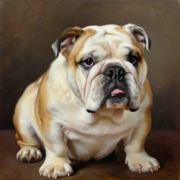 the royal bulldog portrait by greg hildebrant fancy baroque regal puppy oil painting high quality award winning