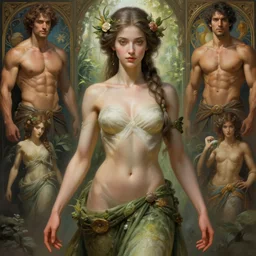 goddess of nature, accurate anatomy, only two hands, highly detailed, digital painting, artstation, concept art, smooth, sharp focus, illustration, Unreal Engine 5, 8K, art by ross tran and greg rutkowski and alphonse mucha and pro fitness photograph
