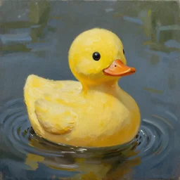 portrait of a rubber duck, oil painting, art by Wayne White