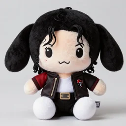 a micheal jackson plush toy, sanrio toys, ty. com, playmate, high detailed, high res photograph