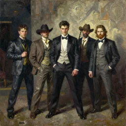 deadly gangsters everywhere, by zdzisław schlemmer oil on canvas