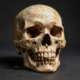 a grumpy skull