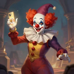 buff wizard clown, digital painting, digital art, artstation, devian art, 4 k, hd