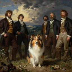 a sheltie, by wayne barlowe, by gustav moreau, by goward, by gaston bussiere, by roberto ferri, by santiago caruso, by luis ricardo falero, by austin osman spare, by saturno butto