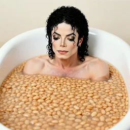 michael jackson in a bath full of baked beans