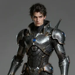 portrait of beautiful gothic and futuristic young man, space armour, cyber armour, highly detailed, artstation, illustration, composition, 8 k quality, art by jean delville, rene magritte