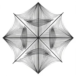 geometric, non symmetrical black and white line art, high quality