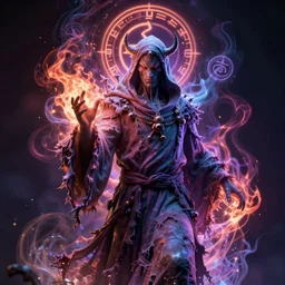 A necromancer pulsing with necrotic energy, Art by Alex Grey, power auras, sigils, tattered cloth robes, substance 3d painter, PBR textures, Physical based rendering, cinematic, hyper realism, high detail, octane render, unreal engine, 8k, Vibrant colors, Smooth gradients, High contrast, depth of field, aperture f2.8