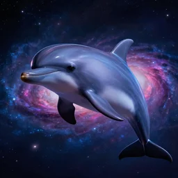 a dolphin in space with a galaxy in the background, neon undertone, 80s magazine cover, dramatic lighting, cinematic, establishing shot, extremely high detail, photo realistic, cinematic lighting, post processed, concept art, high details, cinematic, 8k resolution, beautiful detailed, photorealistic, digital painting, artstation, concept art, smooth, sharp focus, artstation trending, octane render, unreal engine