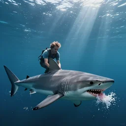 Charlie Day from IASIP being eaten by a shark in the ocean.