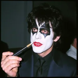 david copperfield wearing kiss make - up 1 9 8 9 candid kodachrome photo
