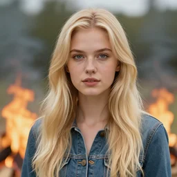 highly detailed portrait of long - haired blonde hillbilly around a bonfire with his fluffy australian shepherd, stephen bliss, art by greg rutkowski, loish, rhads, ferdinand knab, makoto shinkai and lois van baarle, artgerm, pixar, ilya kuvshinov, rossdraws, tom bagshaw, global illumination