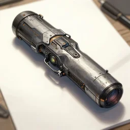 device to write on paper, concept art, sci - fi weapon, artstation